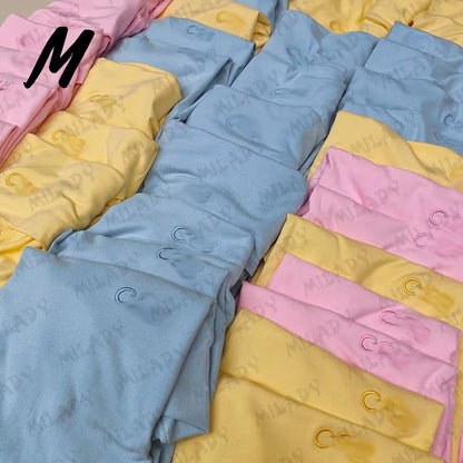 Women'S Custom Logo Short Sleeve T-Shirt Flared Hem Pants Two-Piece Set Regular Fit Sports Casual Spring/Summer Spandex/Cotton